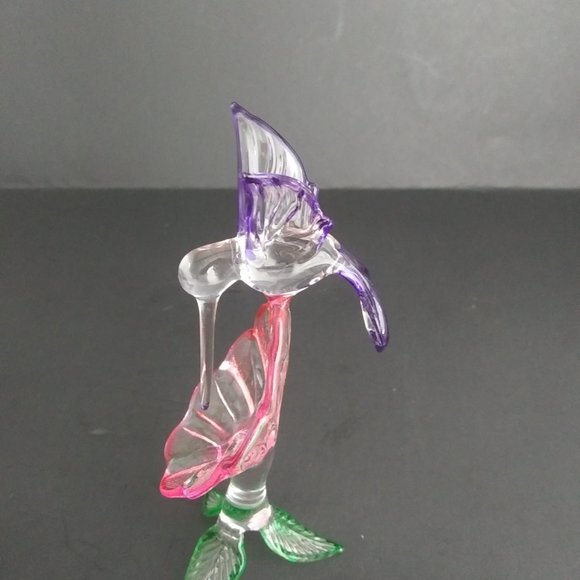glass hummingbird figurine sweet and delicate approx. 4" tall - Picture 9 of 15